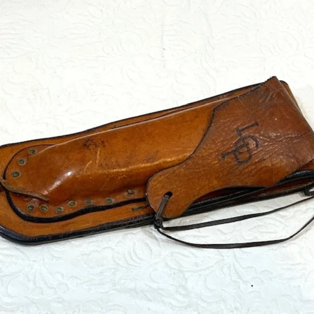 VTG '74 Handmade Brown Leather Tool/Knife Holder for Belt Rugged 6.5